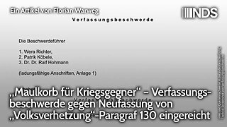 „Maulkorb für Kriegsgegner“ – Verfassungsbeschwerde gegen Neufassung von „Volksverhetzung“-§ 130 NDS