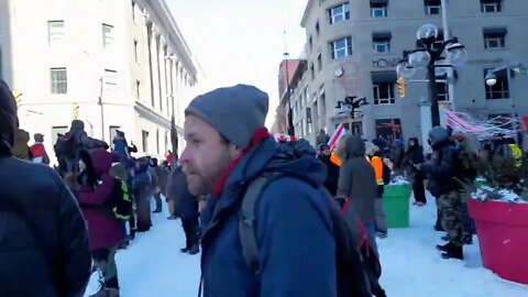 Ottawa Truckers Freedom Convoy. Feb 18 2022. In the Red zone