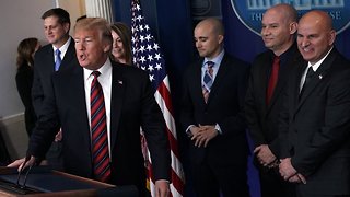 Trump Makes Surprise Press Room Appearance To Push For Border Wall