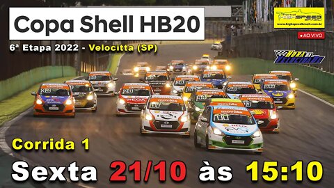 COPA SHELL HB20 | Corrida 1 | 6ª Etapa 2022 - Velocitta (SP) | Ao Vivo