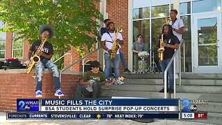 Baltimore School for the Arts students performed pop-up concerts at 40 diverse neighborhoods