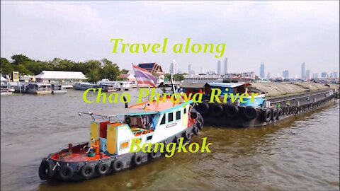 Travel along Chao Phraya river with Tourist Boat in Bangkok