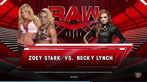 Monday Night Raw Becky Lynch vs Zoey Stark