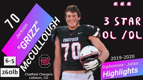 Jackson "Grizz" McCullough 2019-20 Highlight Film | 3 Star OL/DL Chatfield Chargers