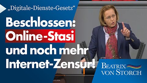 Beatrix von Storch (AfD) - Beschlossen: Online-Stasi und noch mehr Internetzensur!