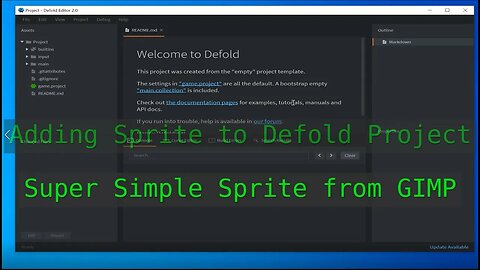 #Defold Game Engine - Adding first Sprite made in GIMP