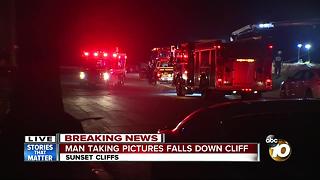 Man taking pictures falls off Sunset Cliffs