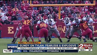 Mike Gundy compares Tylan Wallace's toughness, explosiveness to Dez Bryant