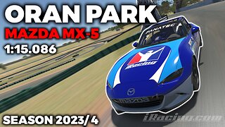 iRacing Oran Park Raceway MX-5 - Guide Lap + Hot Lap + Setup + blap file - 1:15,086