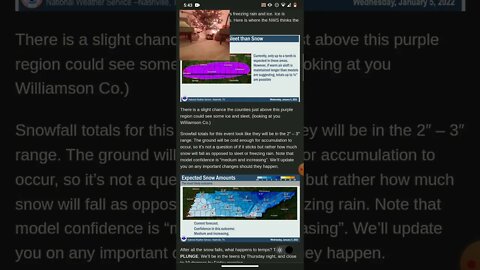 1/6/22 Nashville Snow Forecast 1-3 inches Take Caution Roads And Ice next two days #nashvilleweather