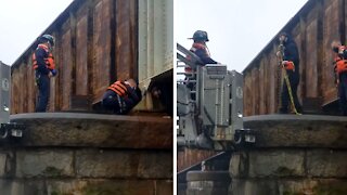 Dog rescued near Potomac River by DC Fire and Rescue, US Park Police