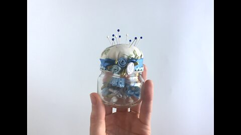DIY Baby Food Jar Pin Cushion