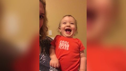 A Baby Boy Laughs When His Mom Says He Has Green Poo Poo On His Shirt