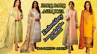 ZARQ BARQ ASIM JOFA EMBROIDERY LAWN & CHIFFON | ZAIN.AAYAN COLLECTION |