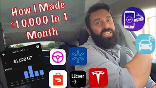 How I Made $10,000 In My Tesla Model Y In One Month Using Uber, Lyft, DoorDash, LOP And More!