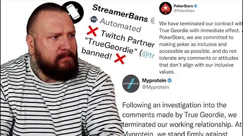 True Geordie Cancelled Over 1 Joke - Banned on Twitch + GymShark, PokerStars, MyProtein Dropped Him