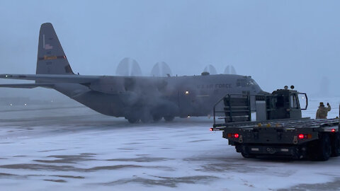 C-130H Hercules arrives at Minneapolis Saint Paul Airport