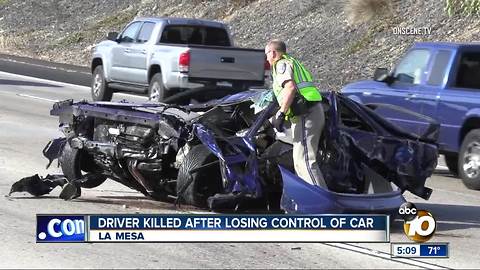 Driver killed after losing control of car in La Mesa