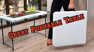 Need a white plastic outdoor table thats portable? Check this one out.