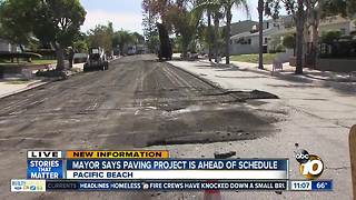 Mayor says paving project ahead of schedule