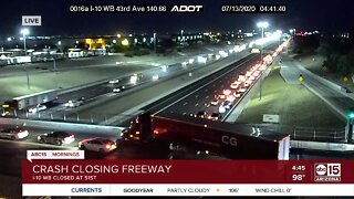 I-10 shut down near 51st Avenue due to crash