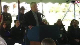 Ground breaking ceremony for fallen officer memorial in Lansing