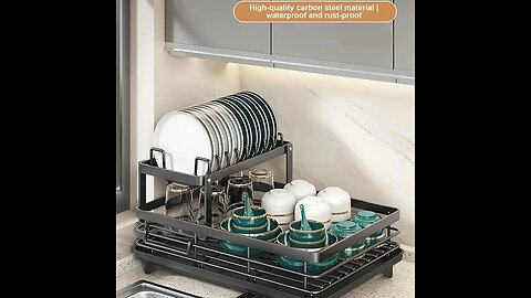 Stainless Steel Dish Drying Rack Adjustable Kitchen Plates Organizer
