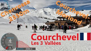 [4K] Skiing Courchevel Les3Vallées, Chanrossa 2550m to Courchevel-Moriond, France, GoPro HERO11
