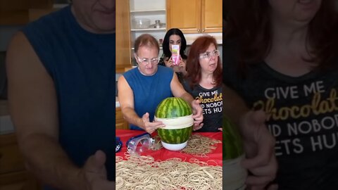 Exploding watermelon PREGNANCY REVEAL 🍉💥