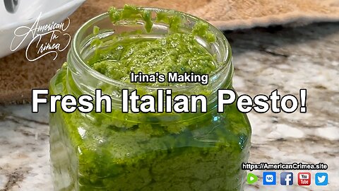 Irina's making fresh Italian pesto in her Crimean kitchen!