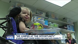 Frontier students adapt power wheels for child with disability