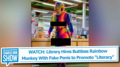 WATCH: Library Hires Buttless Rainbow Monkey With Fake Penis to Promote "Literacy"