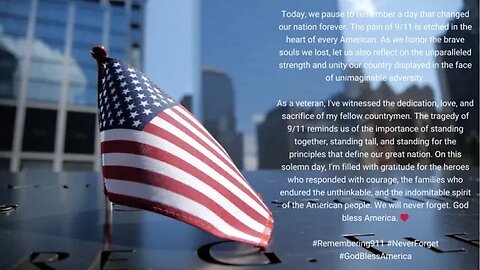 We will never forget. God bless America.