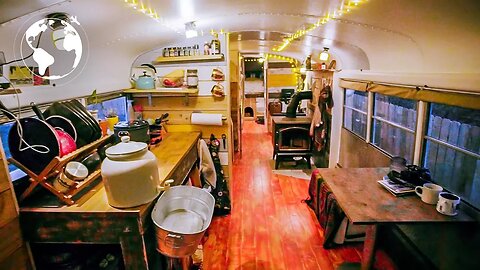 SCHOOL BUS converted to TINY HOME by High School STUDENTS