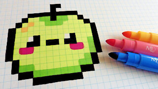 how to Draw Kawaii Apple - Hello Pixel Art by Garbi KW