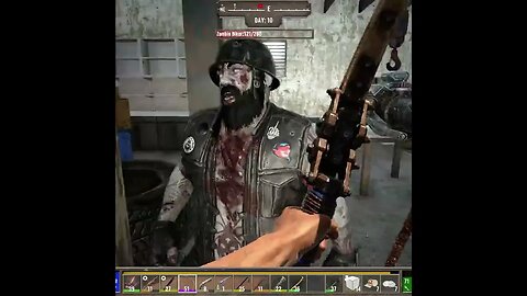 Zombie gets head stuck in wall. ---- 7 Days To Die (Darkness Falls Mod)