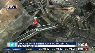 Charlotte County house fire sends one to hospital