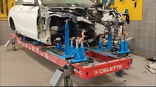 Mercedes Benz C Class W205 Shock Absorber Tower and Chassis Arm Replacement on Celette bench