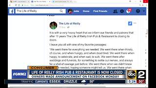 Life of Reilly Irish Pub & Restaurant Closes