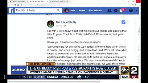 Life of Reilly Irish Pub & Restaurant Closes