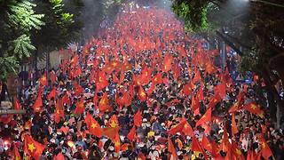 Vietnamese traffic after U23 Vietnam won U23 Qata in Semi- final Asian U23 Champion