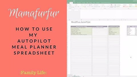 How to use my AutoPilot Meal Planning Spreadsheet with your family ¦ Meal Planning & Budgetting