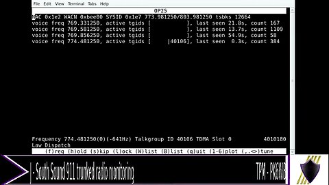 TPM - PK6WBJ - Monitoring southsound 911 P25 P2