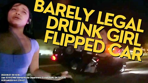 Police Bodycam: Woman Arrested for DWI after FLIPPING her car!