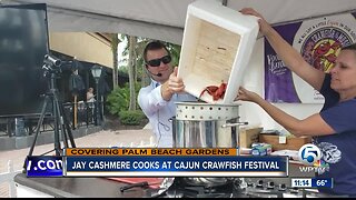 Jay Cashmere cooks at Cajun Crawfish Festival