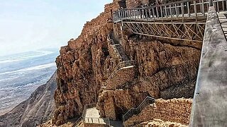 Gondola ride up & hike down Fortress Masada! #israel