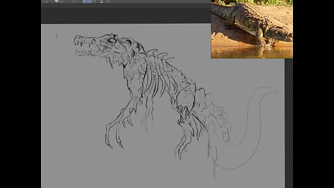 watching some fishtank and drawing a zombie alligator :) come chill
