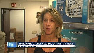 Stores stocking up shelves with fans and air conditioners for heat wave