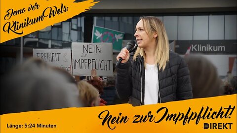 "Nein zur Impfpflicht": Demo der Pflegekräfte vor dem Klinikum Wels!