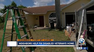 Neighbors help repair disabled veteran's home in Port St. Lucie